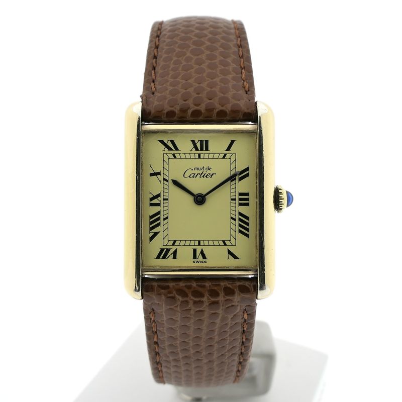 Image 21 of Cartier Tank Vermeil 'Large'; Vintage mechanical watch