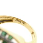 Image 8 of Golden Curved Ring with White and Green Zirconia