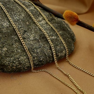 Image 2 of Gold gourmet link chain | 54 cm