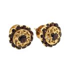 Image 5 of Gold stud earrings with garnet