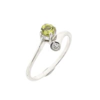 White gold ring with zirconia