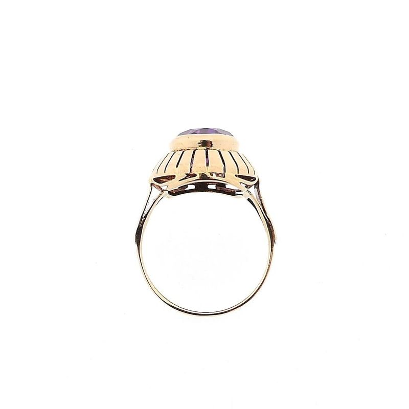 Image 5 of Rose Gold Ring Set with a Synthetic Gemstone