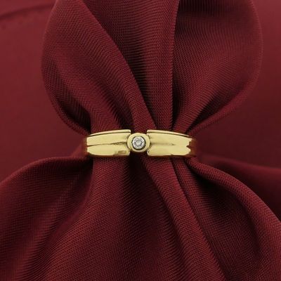 Gold solitaire ring with diamond; 0.04 ct. Image 2 of Gold solitaire ring with diamond; 0.04 ct.