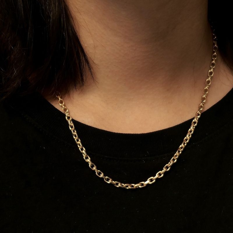 Image 10 of Gold anchor link necklace