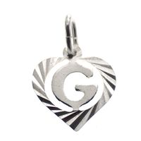 Silver pendant; Letter G