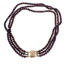 Image 5 of Vintage garnet bead necklace with gold ornamental clasp | 37 cm