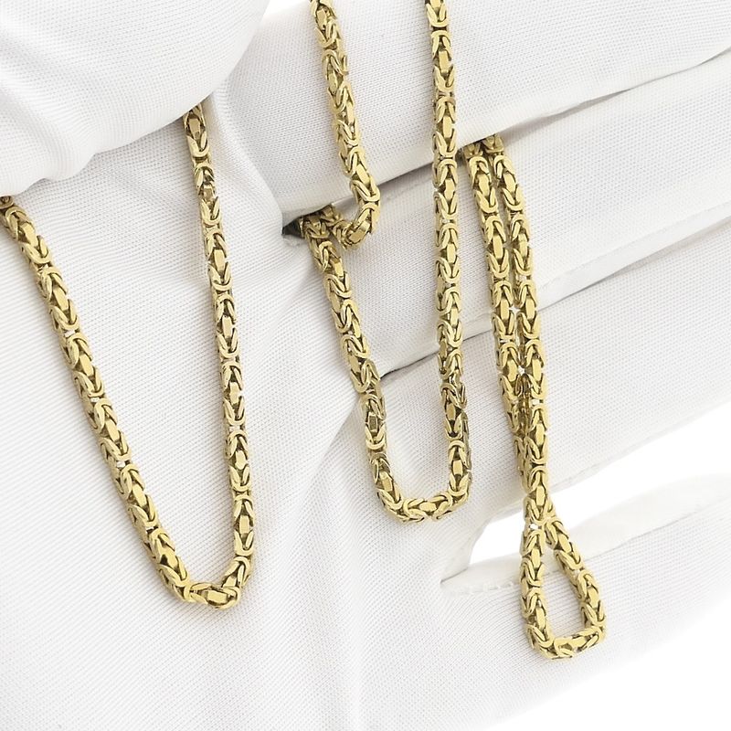 Image 8 of Gold square king link necklace | 62 cm