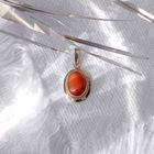 Image 2 of Antique gold pendant with blood coral
