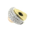 Image 3 of Tricolor gold stud earrings with diamonds; Approx. 3.00 ct.