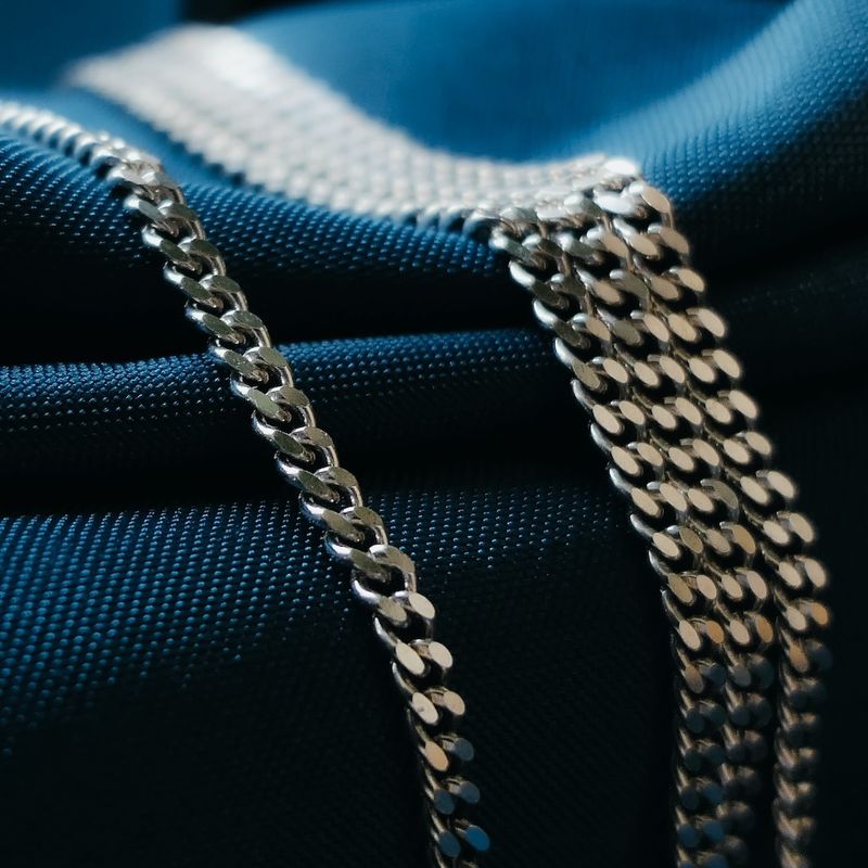 Image 2 of Silver gourmet link necklace | 69 cm