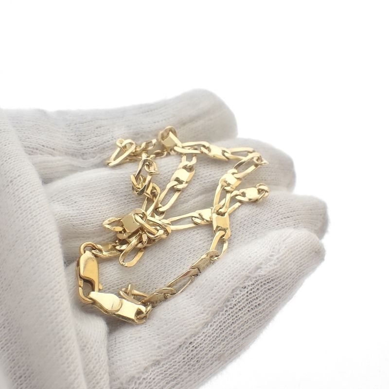 Image 2 of Solid gold fantasy/figaro link chain | 43 cm