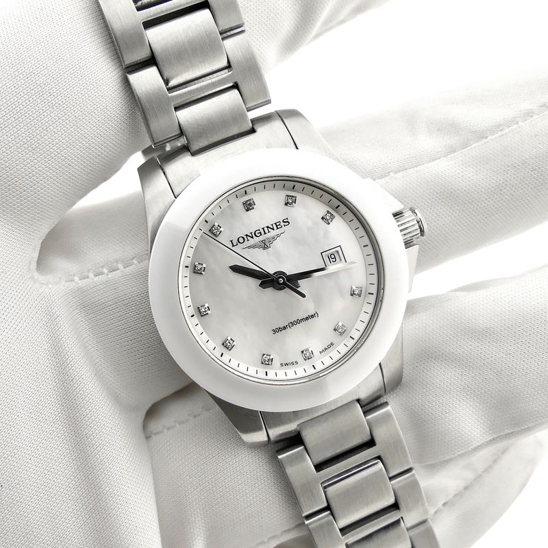 Image 11 of Longines Conquest Mother of Pearl & Diamonds L3.257.4.87.6; Ladies watch