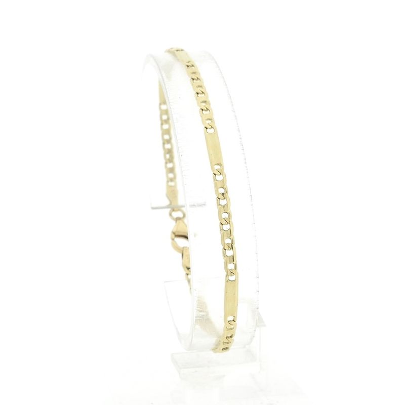 Image 1 of Gold closed Figaro link bracelet
