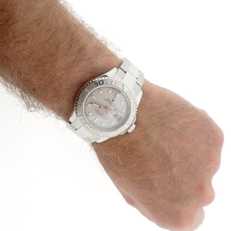 Image 12 of Rolex Yachtmaster 16622; Men's watch with platinum bezel/dial