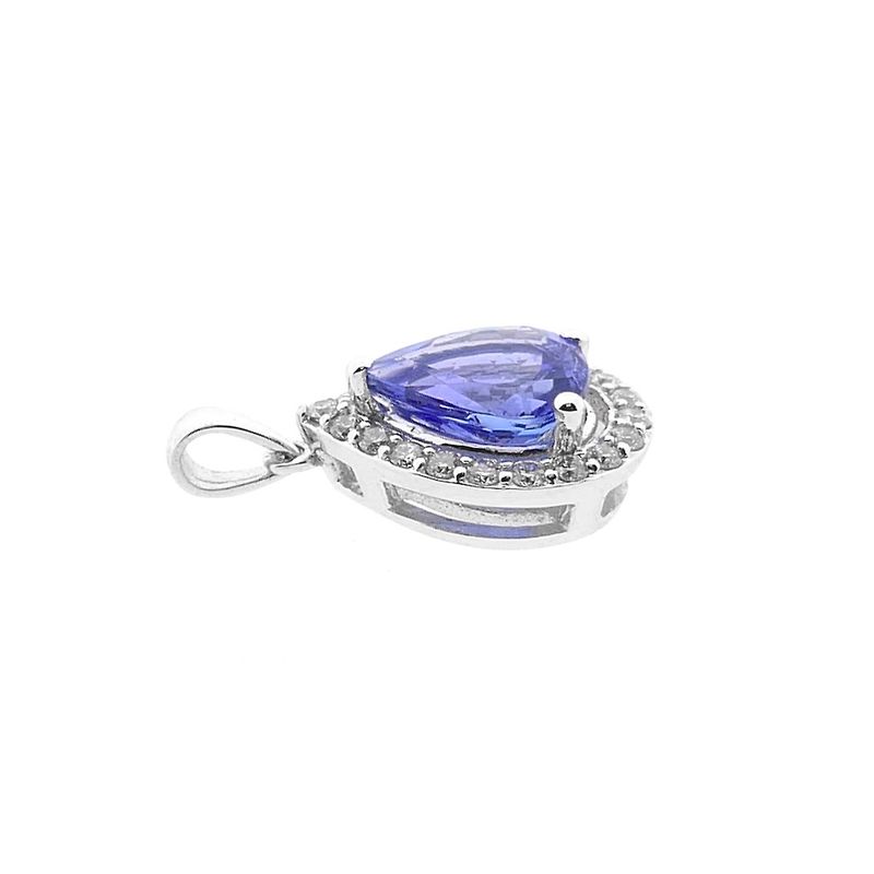 Image 5 of 18-karat white gold pendant with tanzanite and diamond | 0.18 ct.