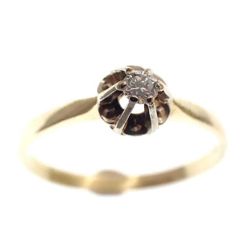 Image 5 of Gold solitaire ring with diamond 0.09 ct.