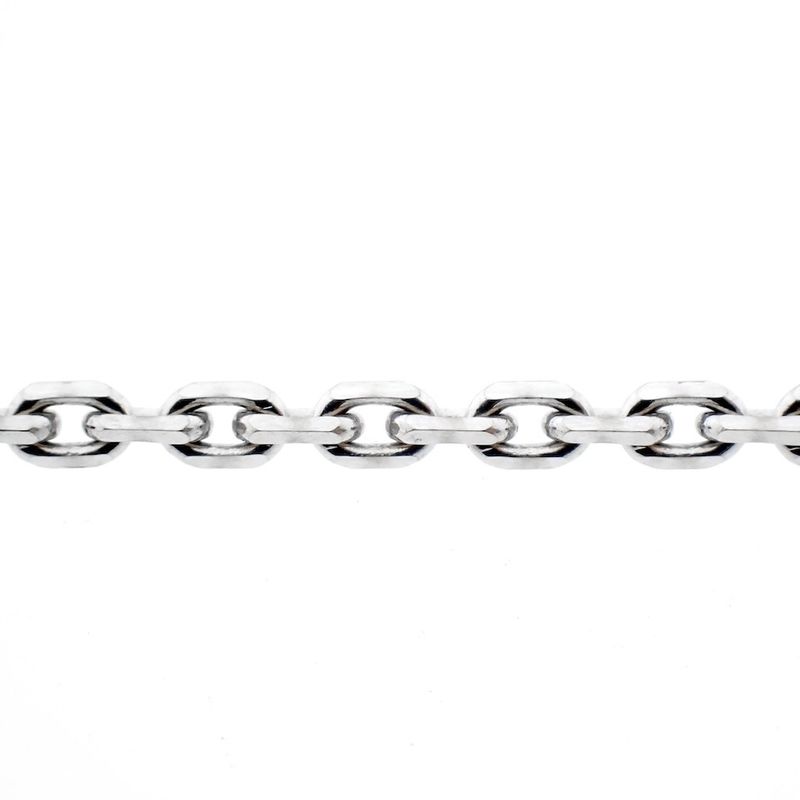 Image 4 of White gold thin anchor link necklace; Binder | 51 cm