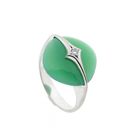 Image 1 of Gold ring with jade and diamond | 0.025 ct.