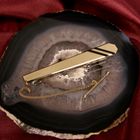 Image 4 of Gold tie slide with chain and onyx