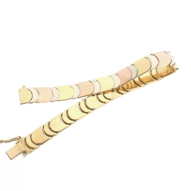 Image 4 of Tricolor gold link bracelet