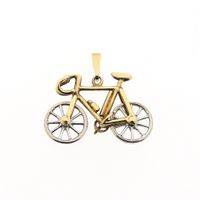 Two-tone gold pendant of a racing bicycle