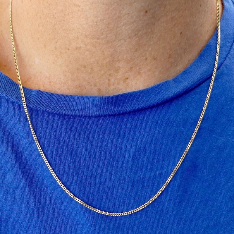 Image 8 of Gold gourmet link chain | 51 cm