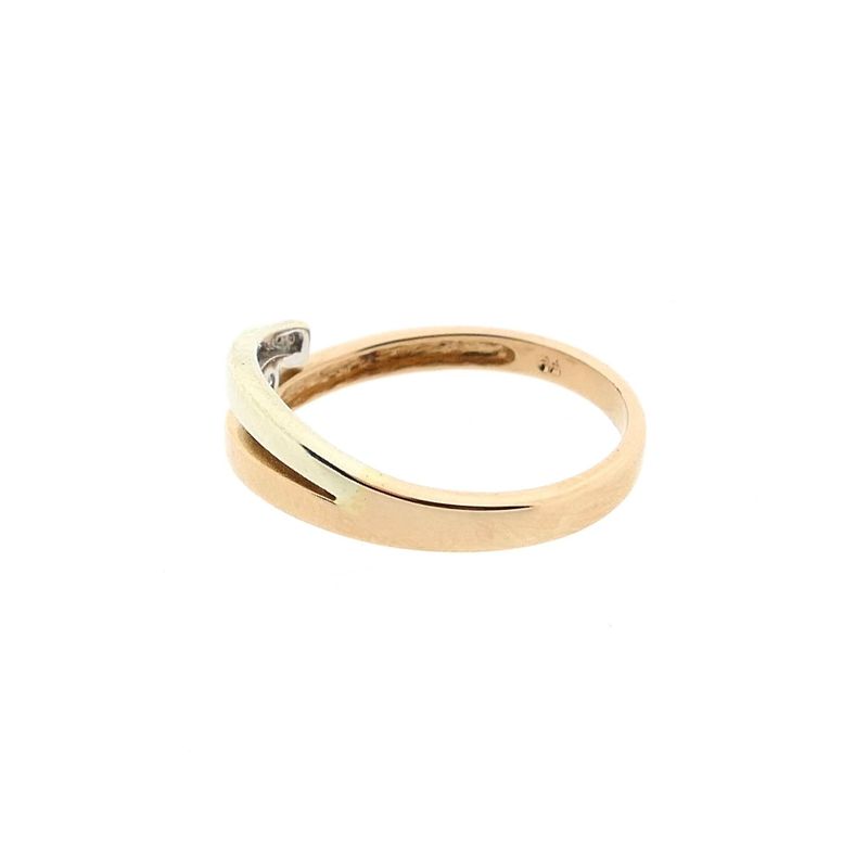 Image 7 of Bicolor Gold Solitaire Ring with Zirconia