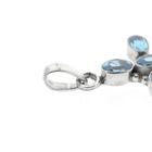 Image 5 of Silver cross pendant with light blue zirconia