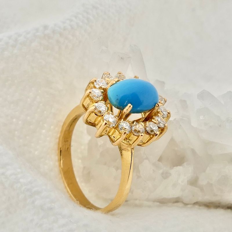 Image 2 of Gold ring with topaz and zirconia