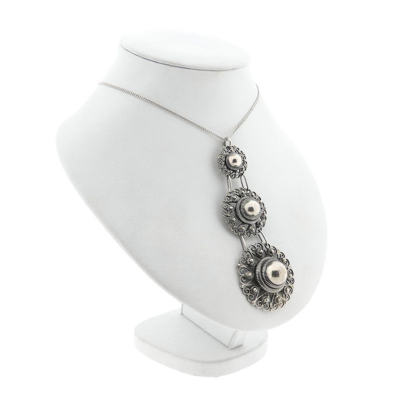 Image 9 of Antique Silver Pendant with Filigree Technique