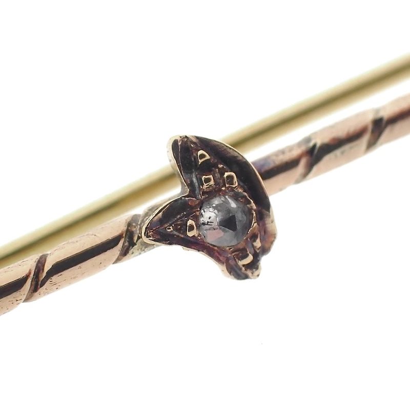 Image 6 of Antique rose gold brooch with diamond