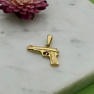 Image 2 of 18K Gold Pistol Pendant