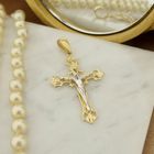 Image 2 of Two-tone gold pendant of a cross with corpus | Antique