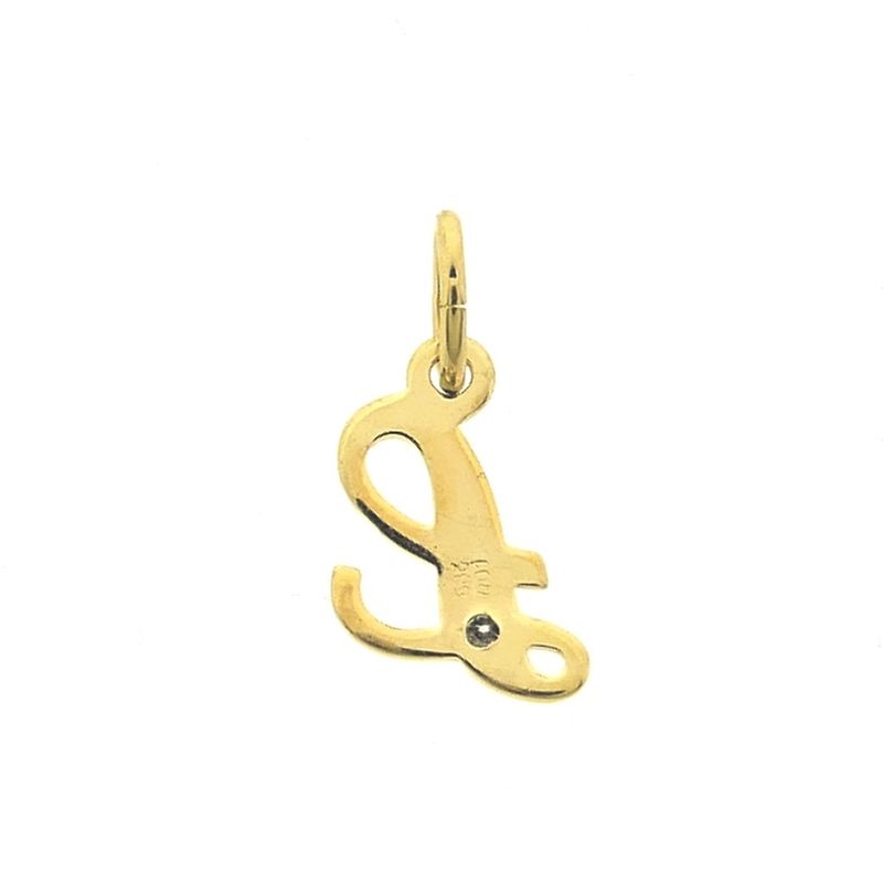 Image 6 of Gold pendant of the letter L with diamond | 0.015 ct.