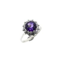 8 Ct. Entourage/cocktail ring with amethyst and zirconia