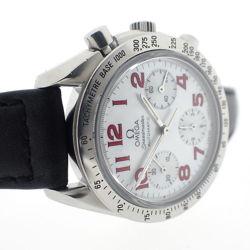Image 10 of Omega Speedmaster Reduced; Chronograph watch with mother-of-pearl dial