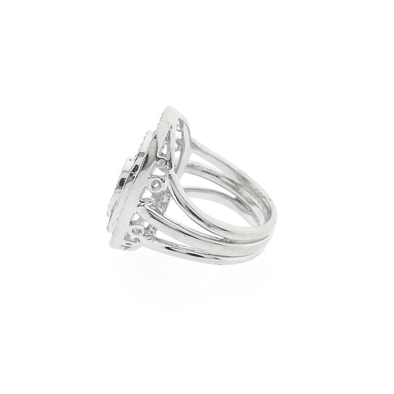 Image 5 of White gold ring with white and champagne diamonds; 0.72 ct.