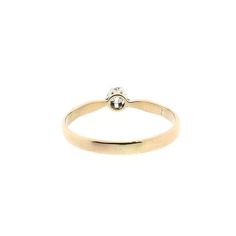 Image 4 of Rose gold solitaire ring with diamond; 0.05 ct.