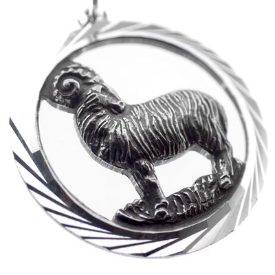 Image 2 of Silver zodiac sign pendant; Aries