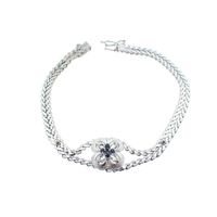 Exclusive white gold bracelet with sapphire | 18.5 cm