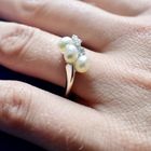 Image 4 of White gold ring with pearl and diamond