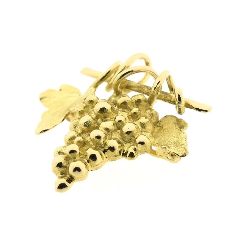 Image 9 of Gold brooch of a bunch of grapes.