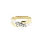 Image 2 of Two-tone gold ring with diamond; 0.15 ct.