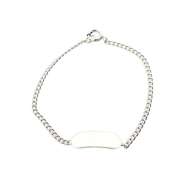 Image 7 of Silver children's link bracelet with engraving plate