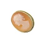 Image 4 of Gold stud earrings with cameo