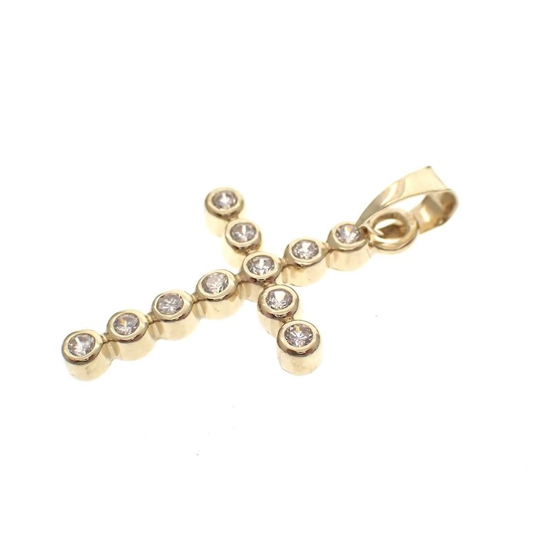 Image 4 of Gold pendant of the cross with zirconia