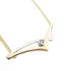 Image 5 of Two-tone gourmet link necklace with 0.035 ct. diamond | 42 cm