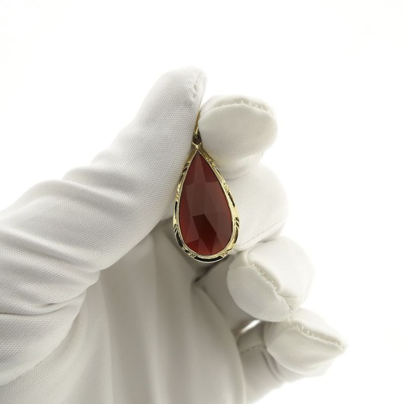 Image 6 of Gold pendant with carnelian