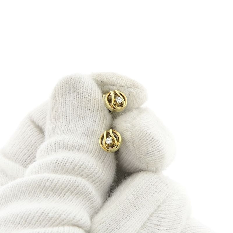 Image 8 of Gold fantasy stud earrings with diamond | 0.04 ct.