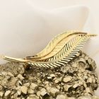 Image 2 of Vintage Gold Brooch Double Feather; 14 Karat